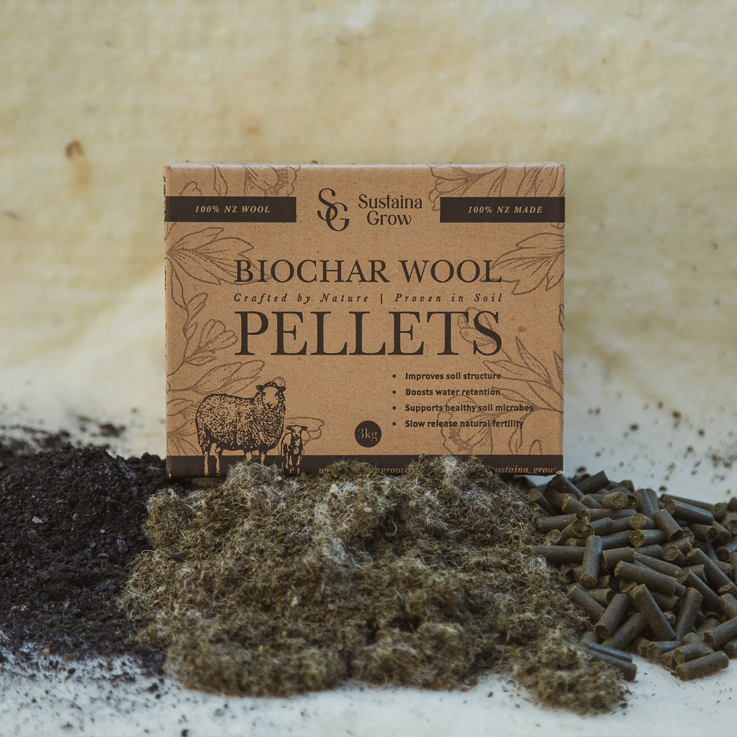 Biochar Wool Pellets 