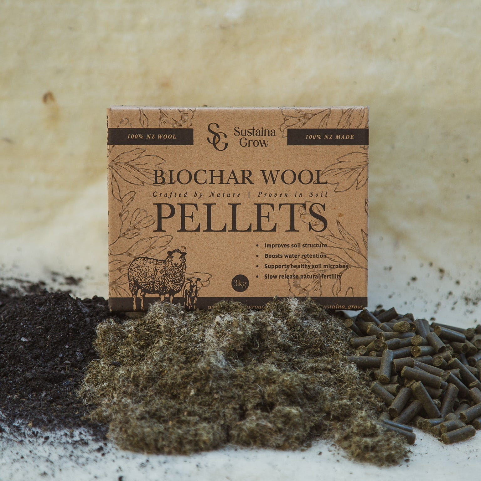 Biochar Wool Pellets 