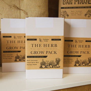the herb grow pack - a gift box for growing herbs